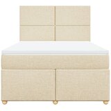  Krevet s oprugama i madracem krem 140x200 cm od tkanine | shoptok.hr