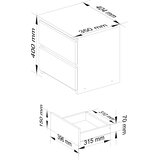 AKORD Cl2 Nočna Omarica, 2 Predala, Hrast Sonoma, (5000331990) | Shoptok.si