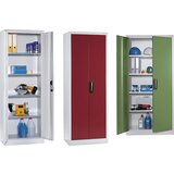 C+P Delavniška omara s krilnimi vrati, VxŠxG 1950 x 502 x 400 mm, svetlo sive / rubinasto rdeče barve | Shoptok.si