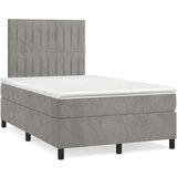  Krevet box spring s madracem LED svjetlosivi 120x190 cm tkanina | shoptok.hr