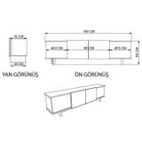 Hanah home TV polica Diana Anthracite Walnut