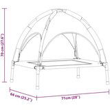 vidaXL Dvignjena postelja za pse s snemljivo streho srebrna siva M jeklo | Shoptok.si
