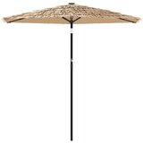 vidaXL Vrtni suncobran s čeličnom šipkom smeđi 223 x 223 x 213 cm | shoptok.hr