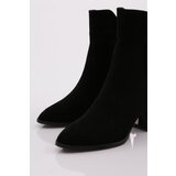 DGN 23121 Women's Heeled Boots Black Suede | Eponuda.ba