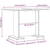  Blagovaonski stol boja hrasta 110x60x75 cm konstruirano drvo | shoptok.hr