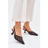 Boto Stiletto Heels With Pointed Toe And Open Heel Black Umirana | Shoptok.si