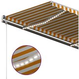  Tenda na ručno uvlačenje s LED svjetlima 400x350 cm žuto-bijela | shoptok.hr