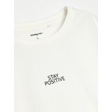 Sinsay Pamučna majica s natpisom Stay Positive | shoptok.hr