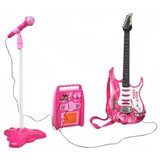 ISO TRADE dječja električna gitara s pojačalom i mikrofonom na stalku, roza | shoptok.hr