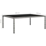  Vrtni blagovaonski stol sivi 200 x 150 x 74 cm od poliratana | shoptok.hr