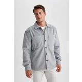 Defacto Relax Fit Polo Neck Wool Look Long Sleeve Shirt Jacket