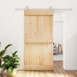  Klizna vrata Prirodna i bijela 100 x 210 cm Čvrsta borovina | shoptok.hr