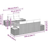  Sjedeća garnitura za vrt 6 kom. Crna Poli ratan | shoptok.hr