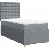  Okvir kreveta s oprugama i madrac svjetlosivi 90x200cm tkanina | shoptok.hr
