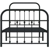 Metalni okvir kreveta uzglavlje i podnožje crni 90 x 200 cm | shoptok.hr