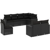  8-dijelni set vrtnih sofa od poliratana s jastucima crni | shoptok.hr