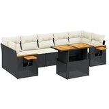 8-dijelni set vrtnih sofa od poliratana s jastucima crni | shoptok.hr