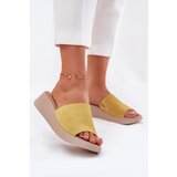 Panto Fino Ladies Suede Wedge Sandals Yellow | shoptok.hr