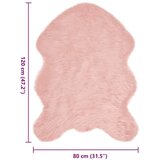 vidaXL Lažni Ovčji Tepih Ružičasta 80 x 119 cm Poliester | shoptok.hr