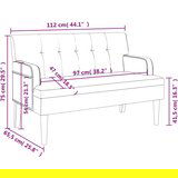  Klupa s naslonom siva 112 x 65 5 x 75 cm od umjetne kože | shoptok.hr