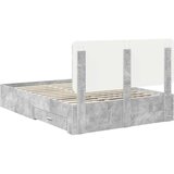  Konstrukcija postelje z vzglavjem Betonsko siva 140 x 200 cm, (5000102494) | Shoptok.si