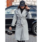 DStreet Płaszcz damski oversize GALLERIA długi wiązany w pasie szary | shoptok.hr