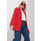 Trend Alaçatı Stili Women's Red Shawl Collar Lined Jacket Cene
