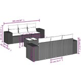 vidaXL 7-dijelni set vrtnih sofa od poliratana s jastucima smeđi | shoptok.hr