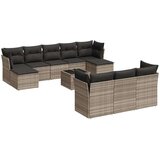 vidaXL 11-dijelni set vrtnih sofa poliratan s jastucima svijetlosivi | shoptok.hr