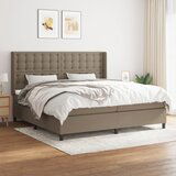  The Living Store Box spring postelja z vzmetnico taupe 200x200 cm blago - Box Spring Postelja, (21457842) Cene