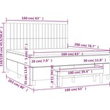  Krevet s oprugama i madracem plavi 160x200 cm od tkanine | shoptok.hr