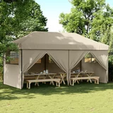 vidaXL Zložljivi pop-up šotor za zabave 4 stranice taupe