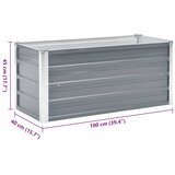  Vrtna sadilica od pocinčanog čelika 100 x 40 x 45 cm siva | shoptok.hr