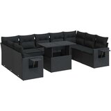 vidaXL 10-dijelni set vrtnih sofa s jastucima crni od poliratana | shoptok.hr