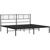  Metalni okvir za krevet s uzglavljem crni 200x200 cm | shoptok.hr