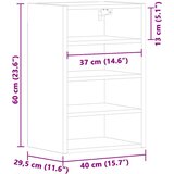 Viseći ormarić "Riga" Staro drvo 40x29,5x60 cm Konstruirano drvo | shoptok.hr
