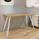 MID.YOU PISALNA MIZA kovina, leseni material bela, medeni hrast | Shoptok.si