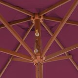 Vanjski suncobran s drvenim stupom 270 cm bordo | shoptok.hr