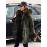 DStreet Kurtka damska parka z futerkiem CHARMFUR zielona Cene