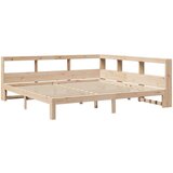  Knjižna postelja brez vzmetnice 200x200 cm trdna borovina | Shoptok.si