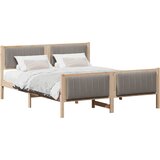  Okvir kreveta Smeđa i taupe 150 x 200 cm Masivna borovina | shoptok.hr