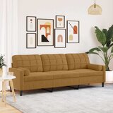  Trosjed s ukrasnim jastucima smeđi 210 cm baršunasti | shoptok.hr