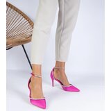 Gemre Pink satin pumps embellished with rhinestones Fugatto | Shoptok.si