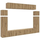 Maison Chic TV omarice - TV enot 8-delna stenski artisan hrast inženirski les, (21700785) | Shoptok.si