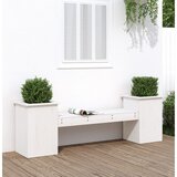 Klupa sa sadilicama bijela 184,5x39,5x56,5 cm masivna borovina | shoptok.hr