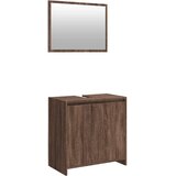  2-dijelni set kupaonskog namještaja boja smeđeg hrasta drveni | shoptok.hr