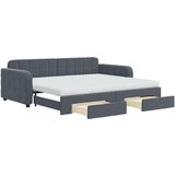 vidaXL Dnevni krevet na razvlačenje tamnosivi 90 x 200 cm baršunasti | shoptok.hr