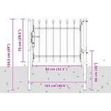  Ogradna vrata BOXTEL 103 x 124,5 cm Čelik s prahom premazan | shoptok.hr
