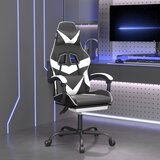  Okretna igraća stolica s osloncem crno-bijela od umjetne kože | shoptok.hr