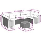  8-dijelni set vrtnih sofa od poliratana s jastucima bež | shoptok.hr